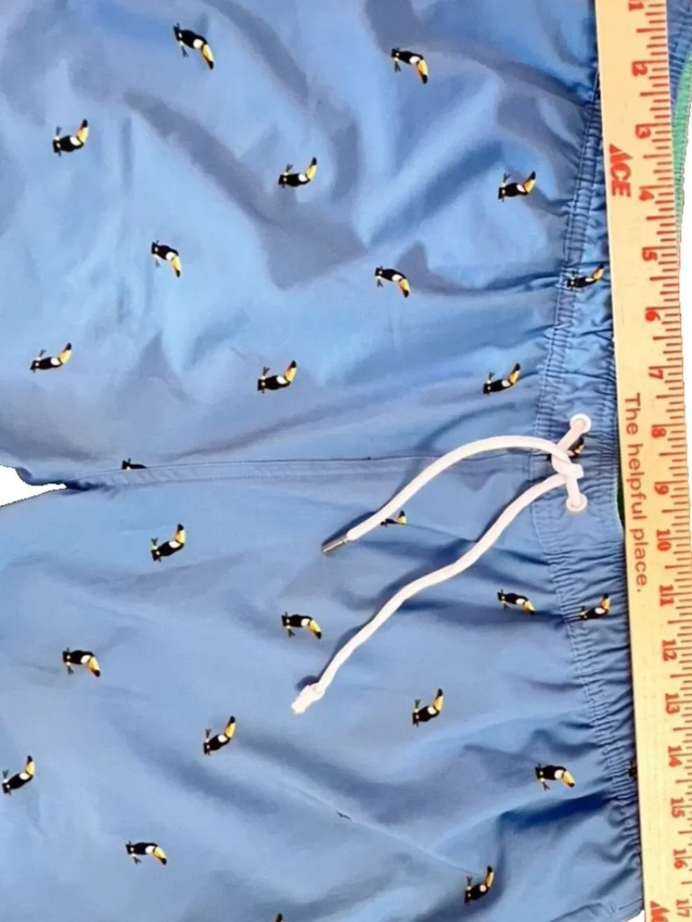 BONOBOS Men’s Size L Toucan Swim Trunks Blue Tropical Pockets Beach Swimwear Man